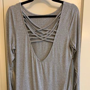 Forever 21 Crossback Top, Gray, Size M